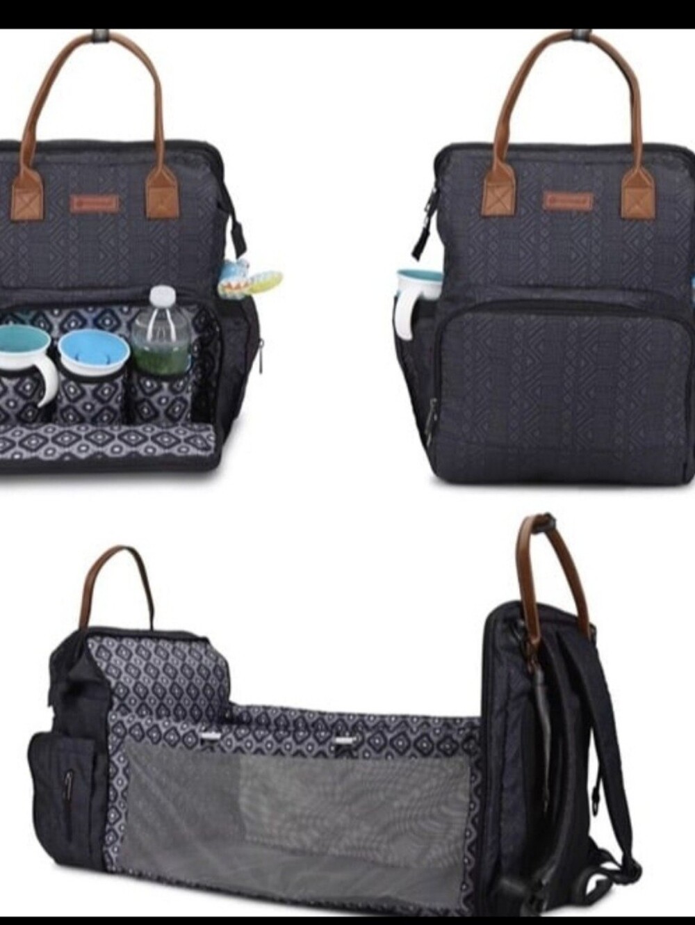 Monbebe Bolt Infant Diaper Bag Backpack with Bassinet Changing Station